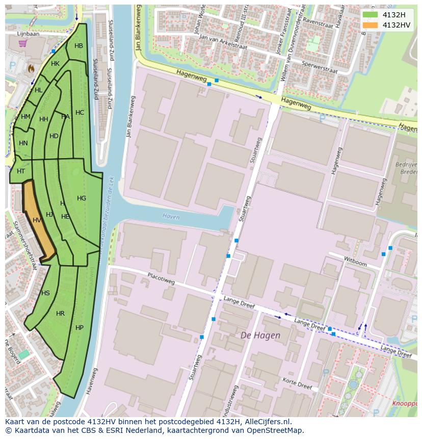 Afbeelding van het postcodegebied 4132 HV op de kaart.