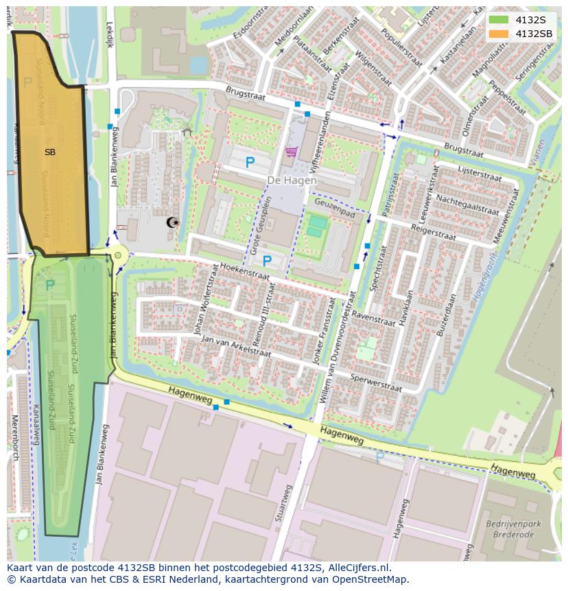 Afbeelding van het postcodegebied 4132 SB op de kaart.