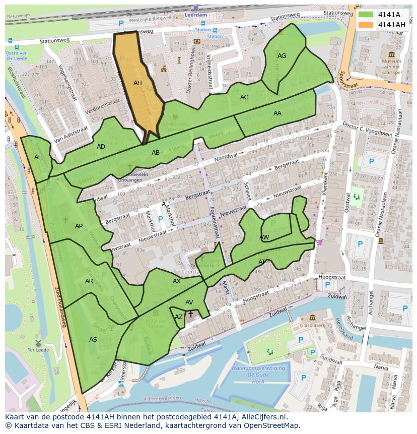 Afbeelding van het postcodegebied 4141 AH op de kaart.