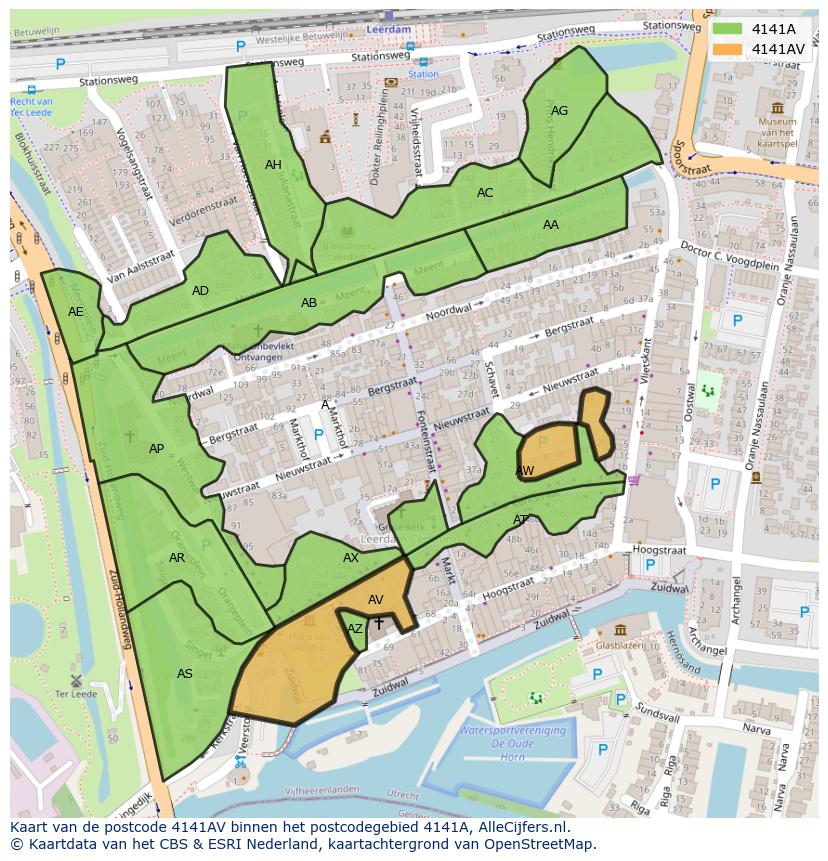 Afbeelding van het postcodegebied 4141 AV op de kaart.