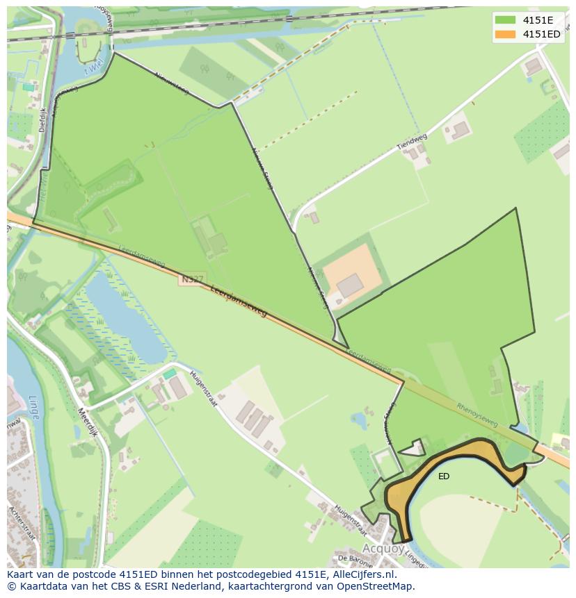 Afbeelding van het postcodegebied 4151 ED op de kaart.