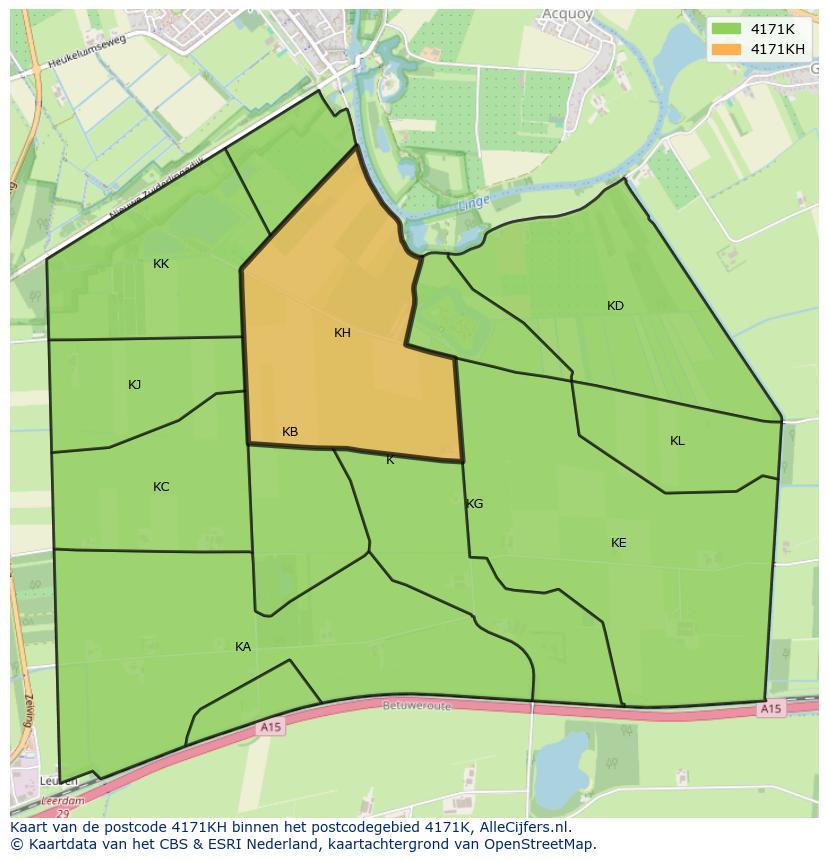 Afbeelding van het postcodegebied 4171 KH op de kaart.