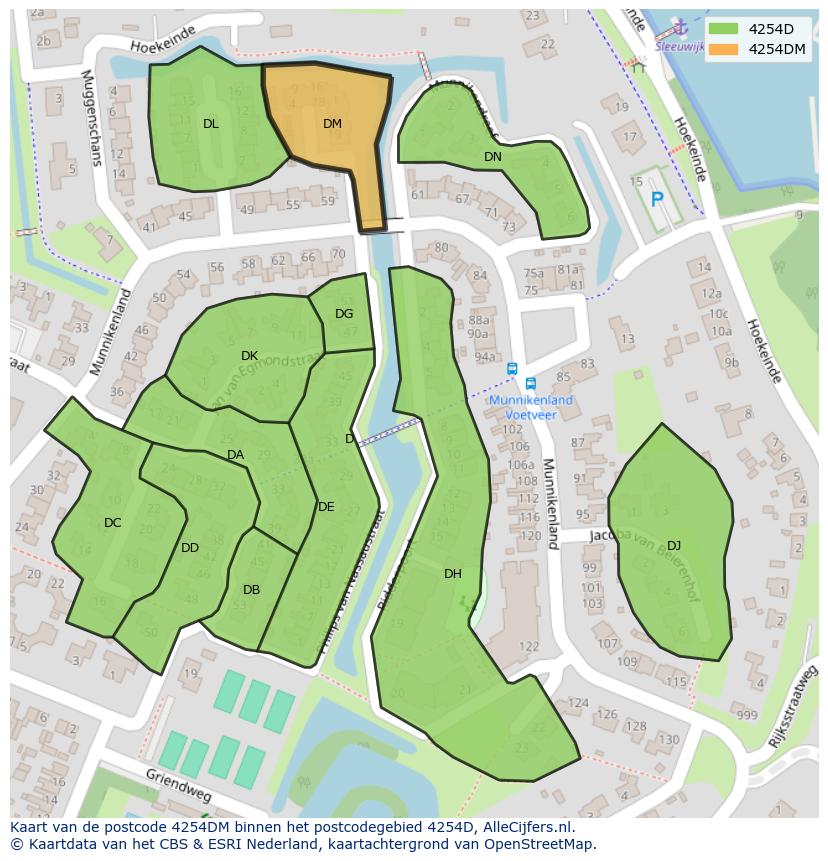 Afbeelding van het postcodegebied 4254 DM op de kaart.