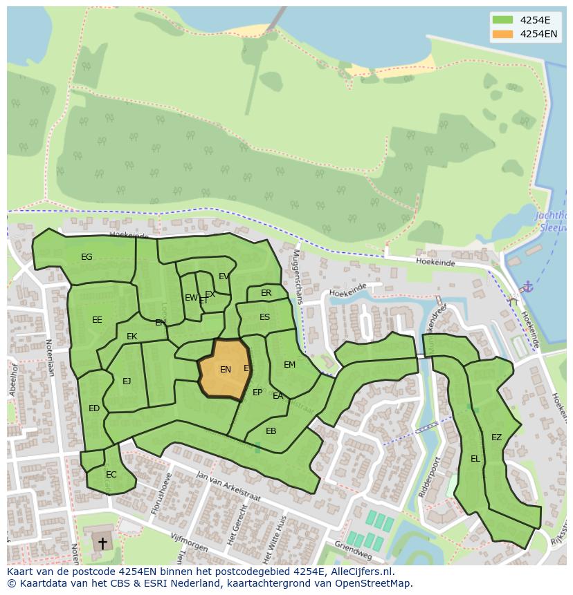 Afbeelding van het postcodegebied 4254 EN op de kaart.