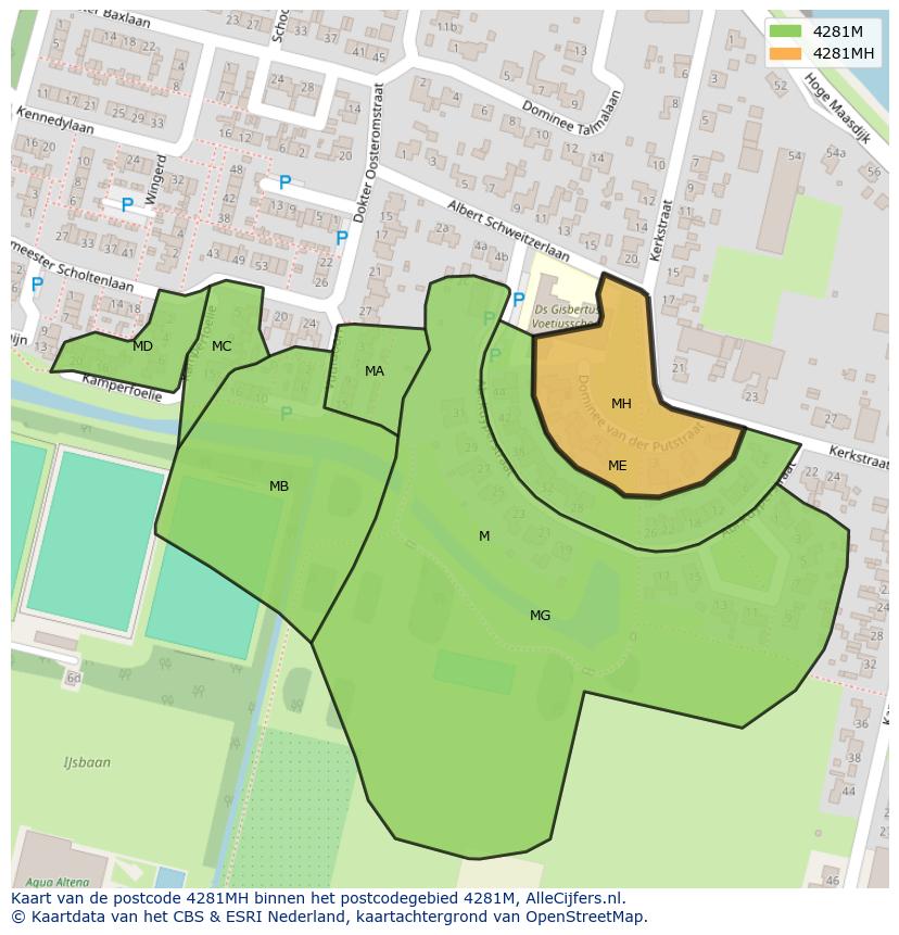 Afbeelding van het postcodegebied 4281 MH op de kaart.