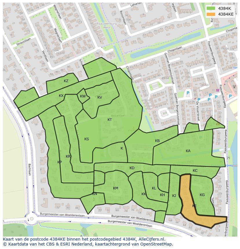 Afbeelding van het postcodegebied 4384 KE op de kaart.