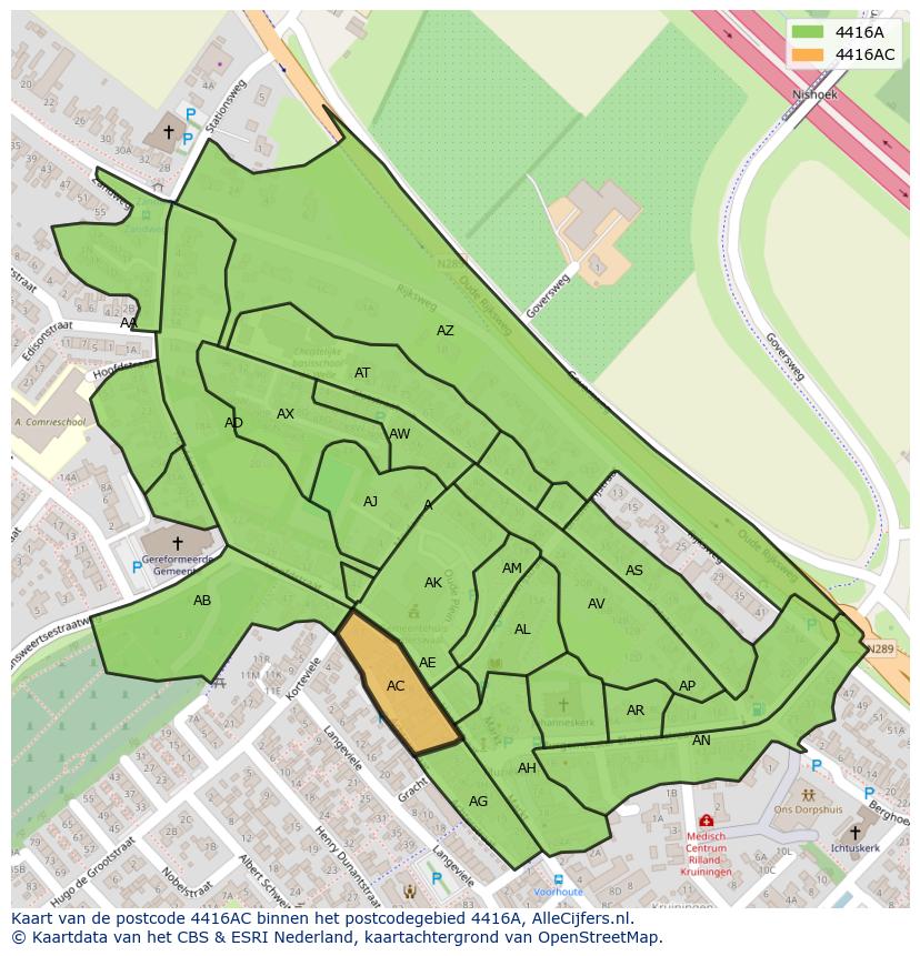 Afbeelding van het postcodegebied 4416 AC op de kaart.