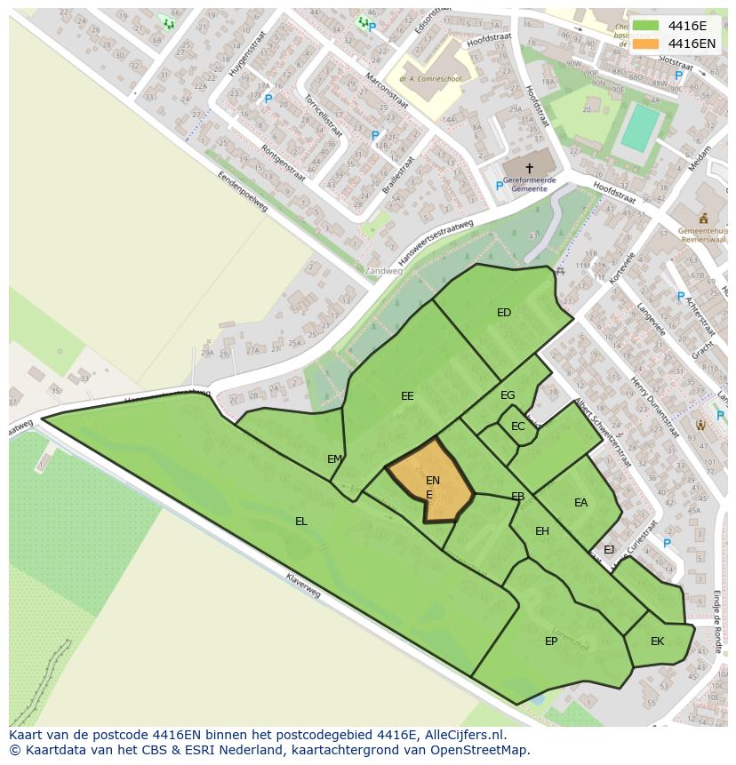 Afbeelding van het postcodegebied 4416 EN op de kaart.