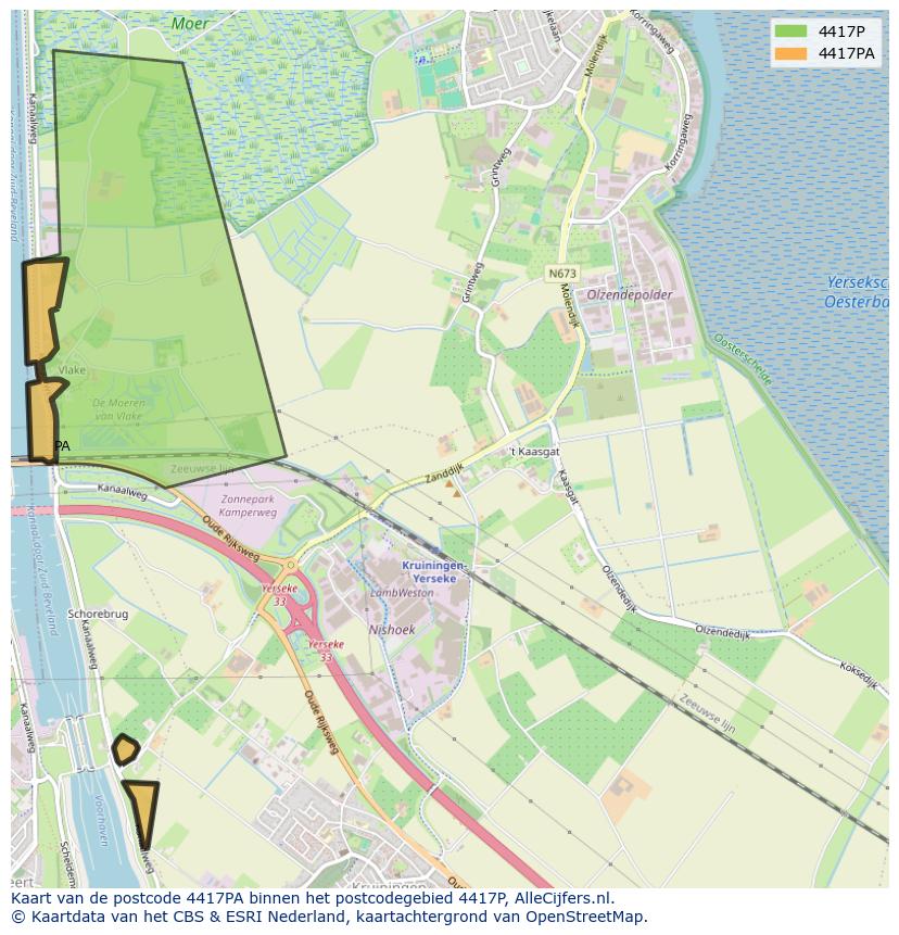 Afbeelding van het postcodegebied 4417 PA op de kaart.