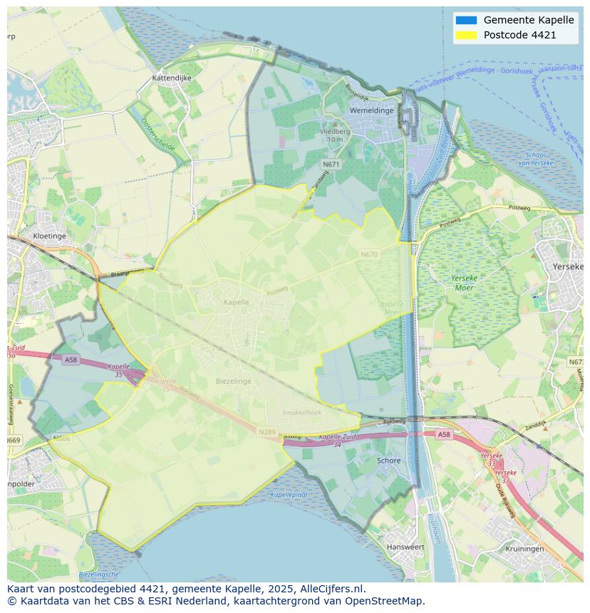 Afbeelding van het postcodegebied 4421 op de kaart.