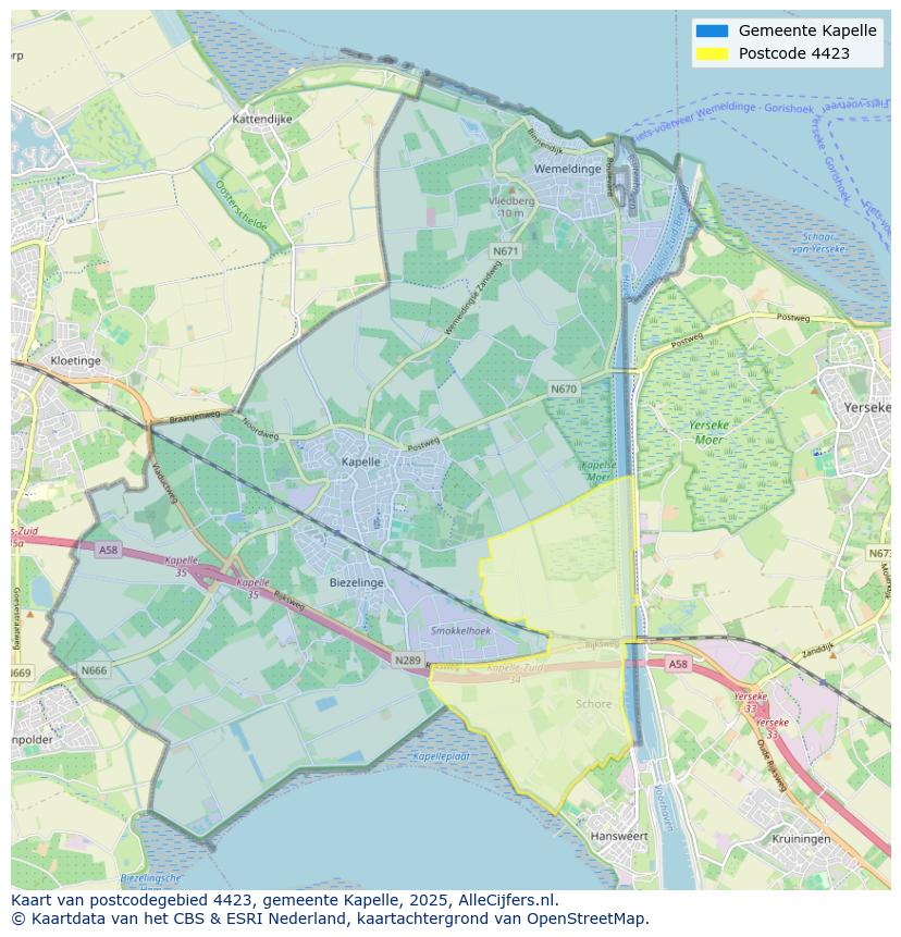 Afbeelding van het postcodegebied 4423 op de kaart.
