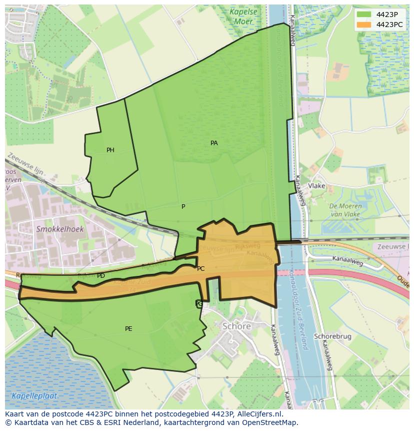 Afbeelding van het postcodegebied 4423 PC op de kaart.