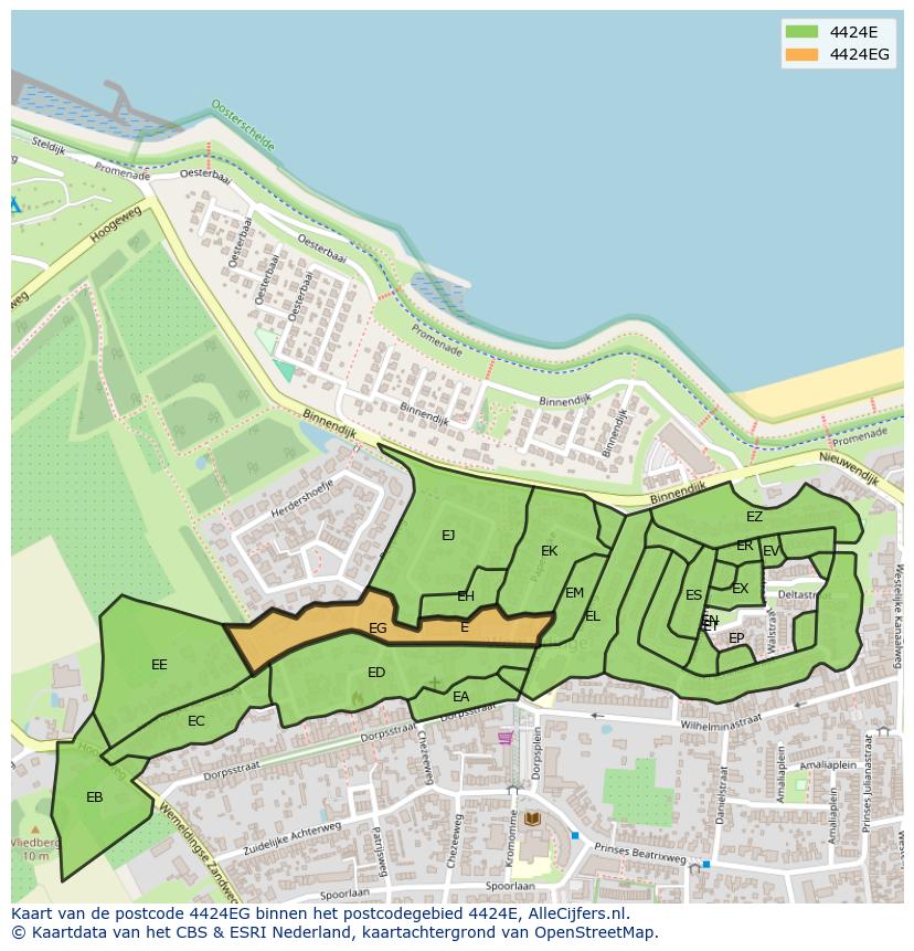 Afbeelding van het postcodegebied 4424 EG op de kaart.