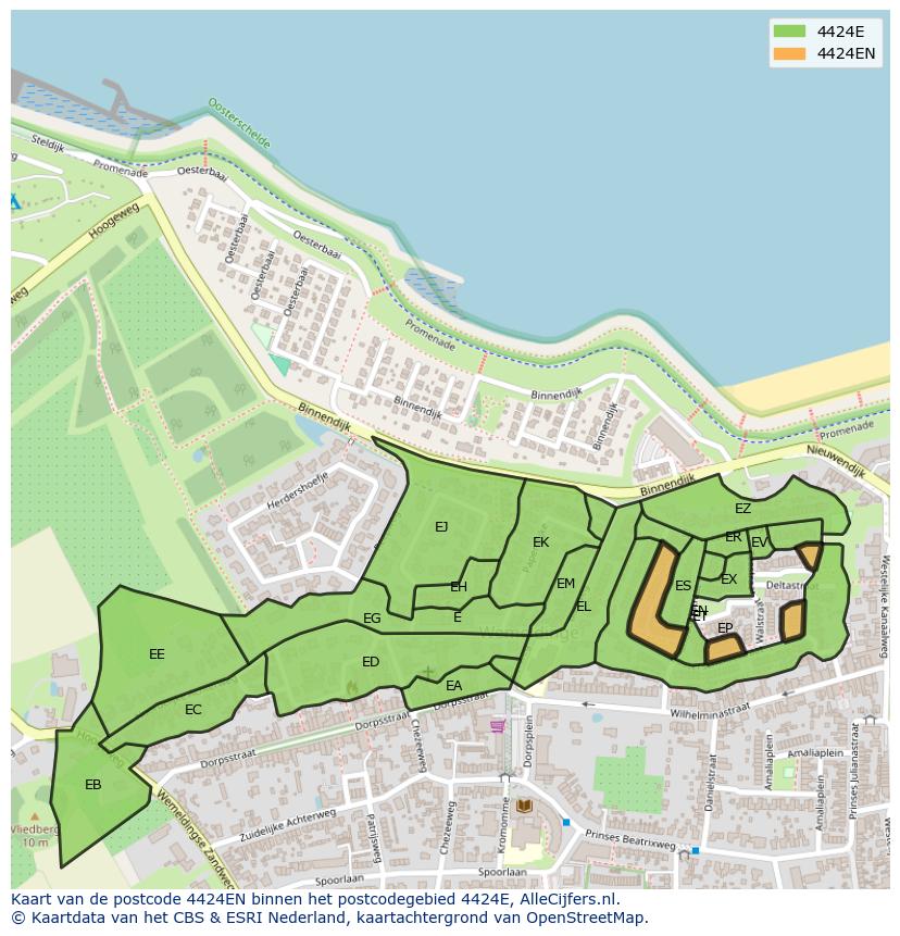 Afbeelding van het postcodegebied 4424 EN op de kaart.