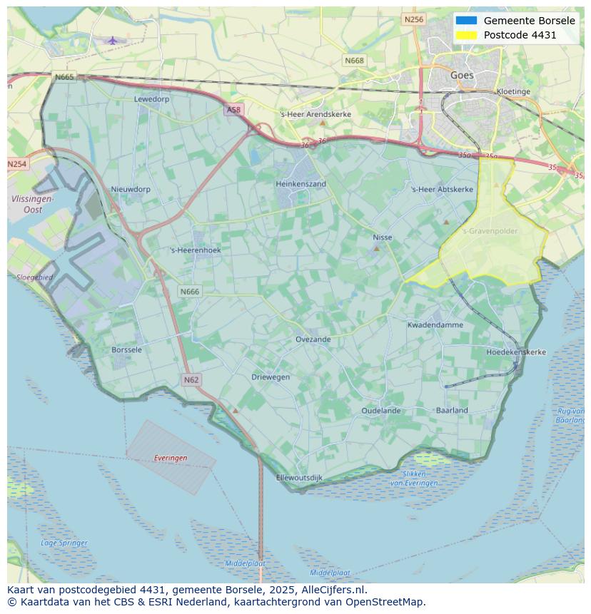 Afbeelding van het postcodegebied 4431 op de kaart.