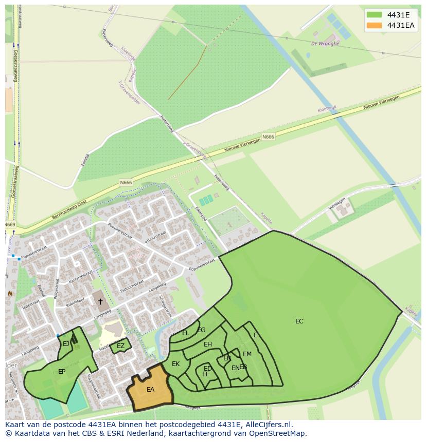 Afbeelding van het postcodegebied 4431 EA op de kaart.