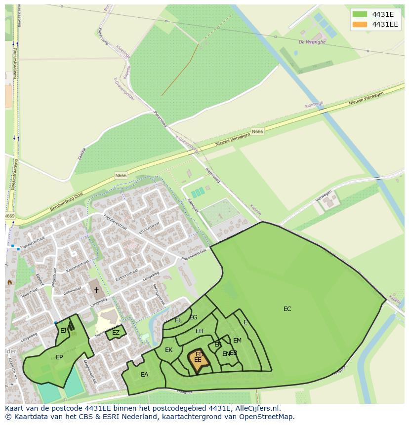 Afbeelding van het postcodegebied 4431 EE op de kaart.