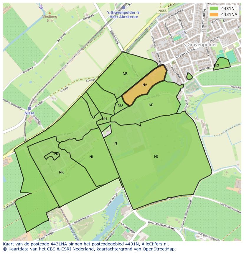 Afbeelding van het postcodegebied 4431 NA op de kaart.