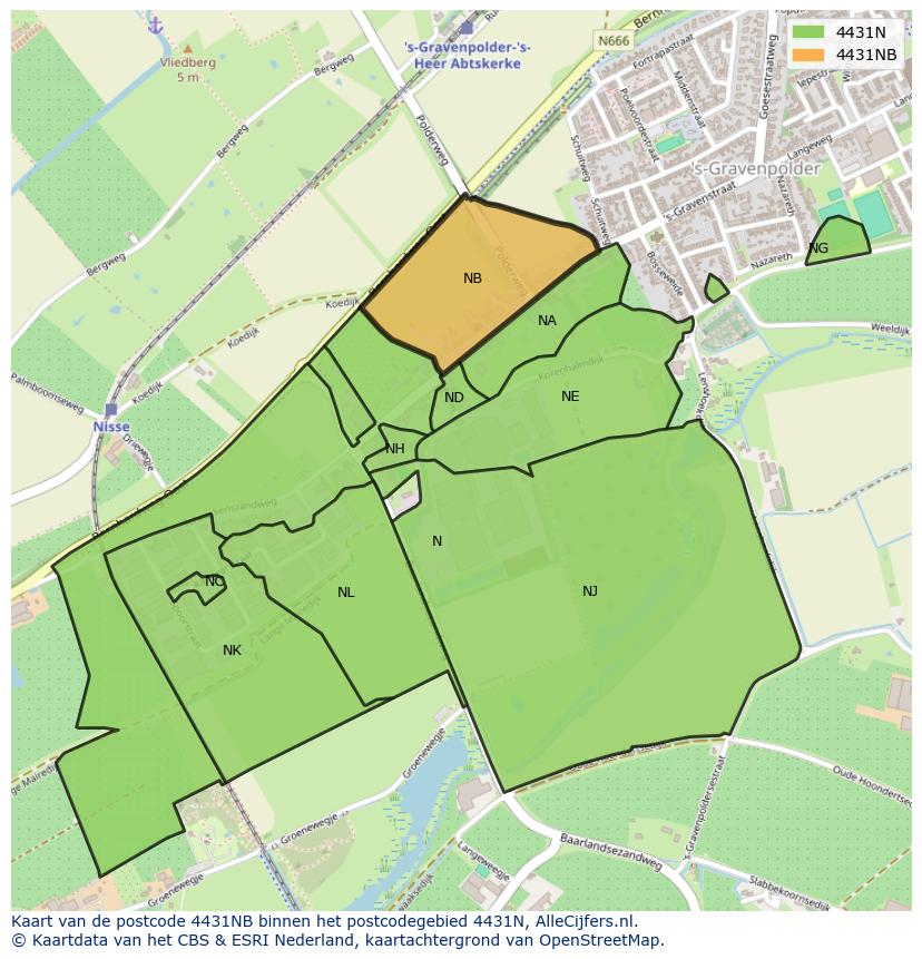 Afbeelding van het postcodegebied 4431 NB op de kaart.