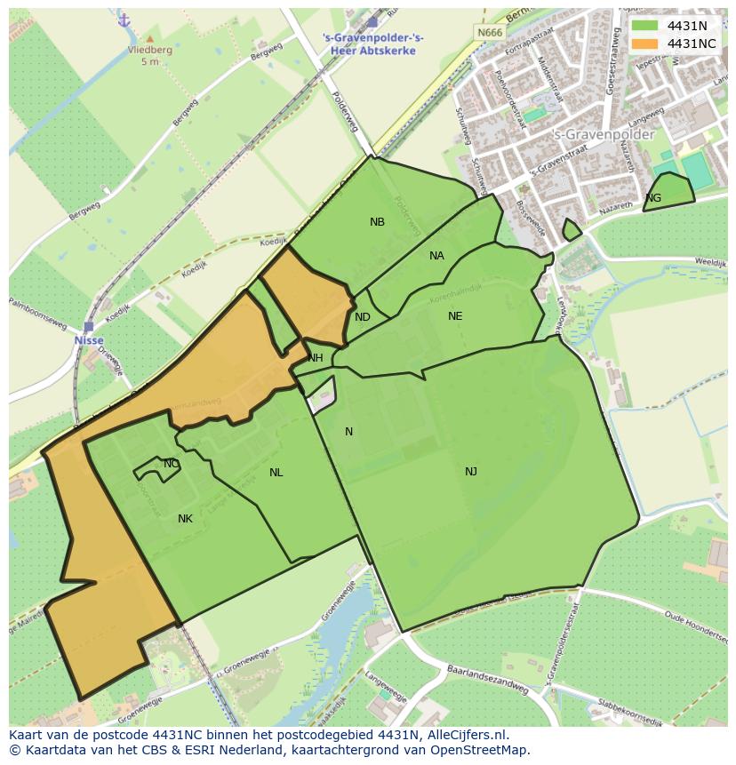 Afbeelding van het postcodegebied 4431 NC op de kaart.