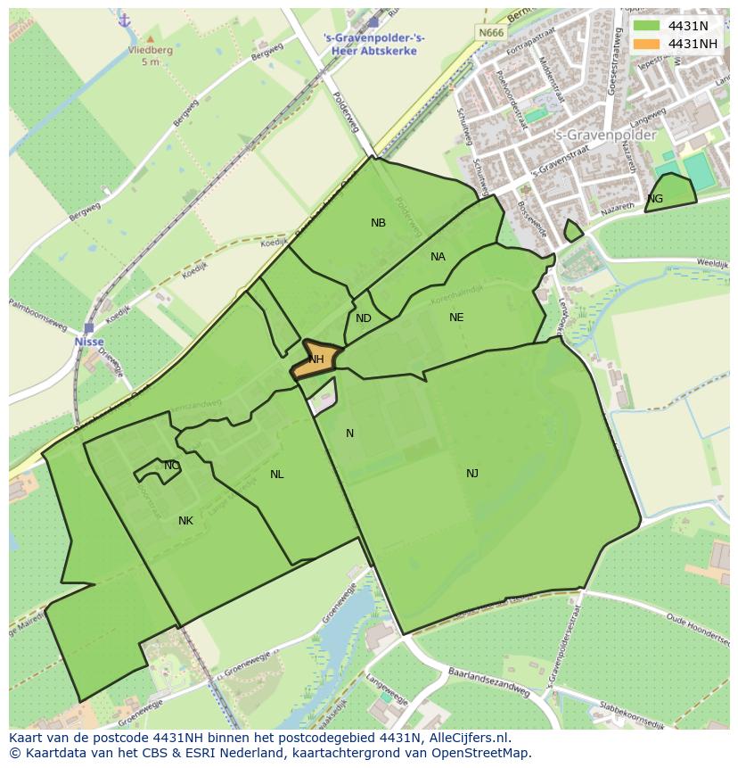 Afbeelding van het postcodegebied 4431 NH op de kaart.