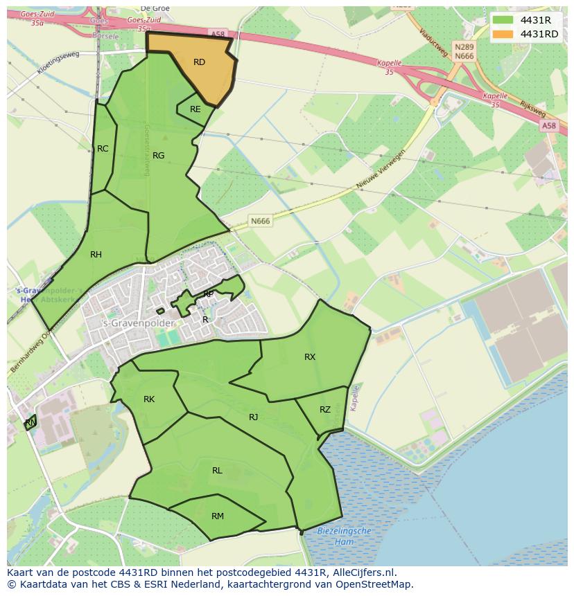 Afbeelding van het postcodegebied 4431 RD op de kaart.