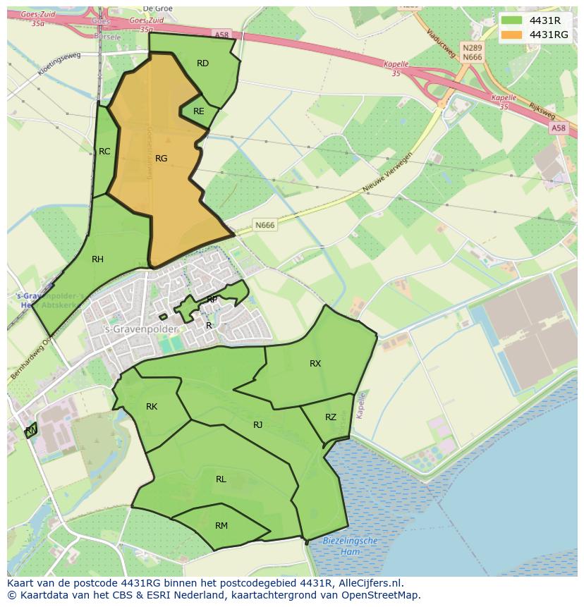 Afbeelding van het postcodegebied 4431 RG op de kaart.