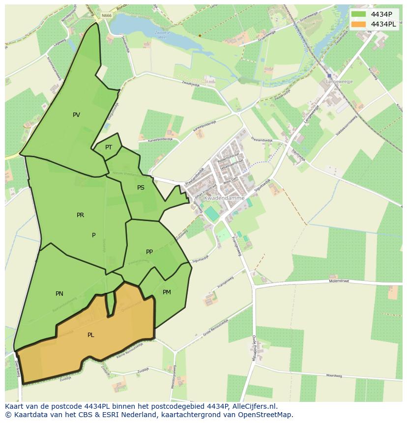 Afbeelding van het postcodegebied 4434 PL op de kaart.