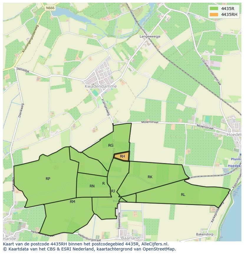 Afbeelding van het postcodegebied 4435 RH op de kaart.