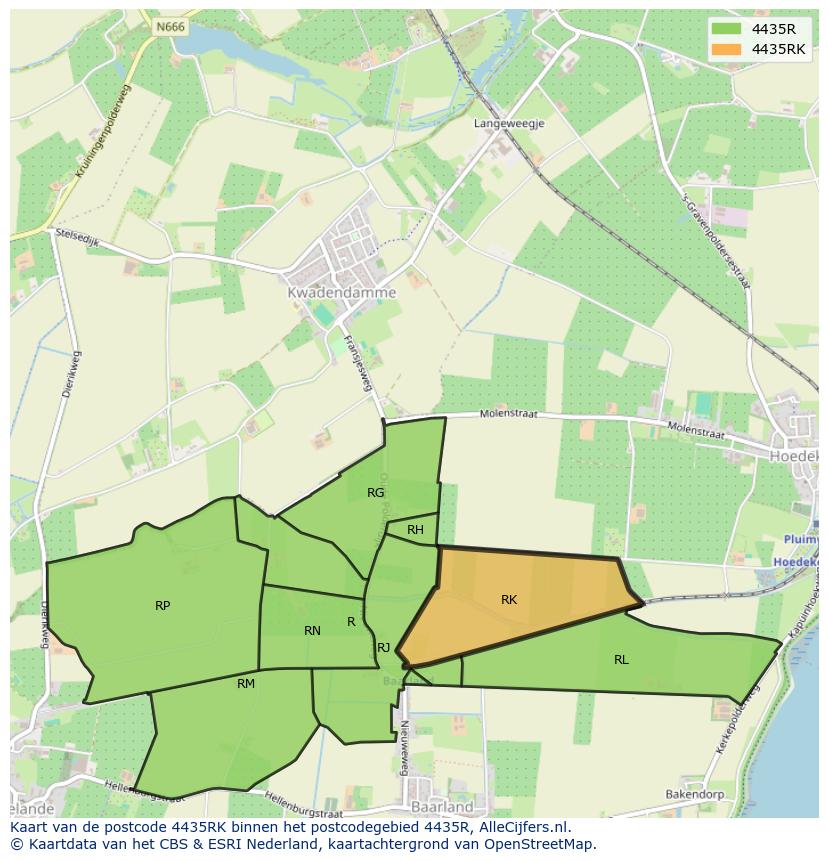 Afbeelding van het postcodegebied 4435 RK op de kaart.
