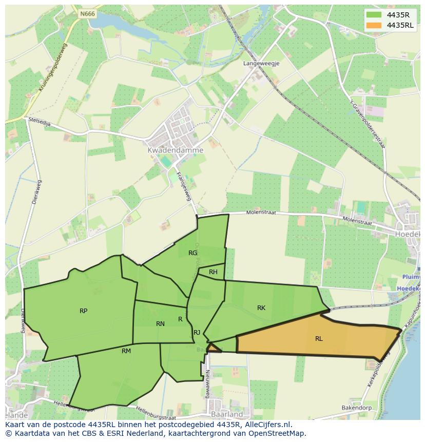 Afbeelding van het postcodegebied 4435 RL op de kaart.