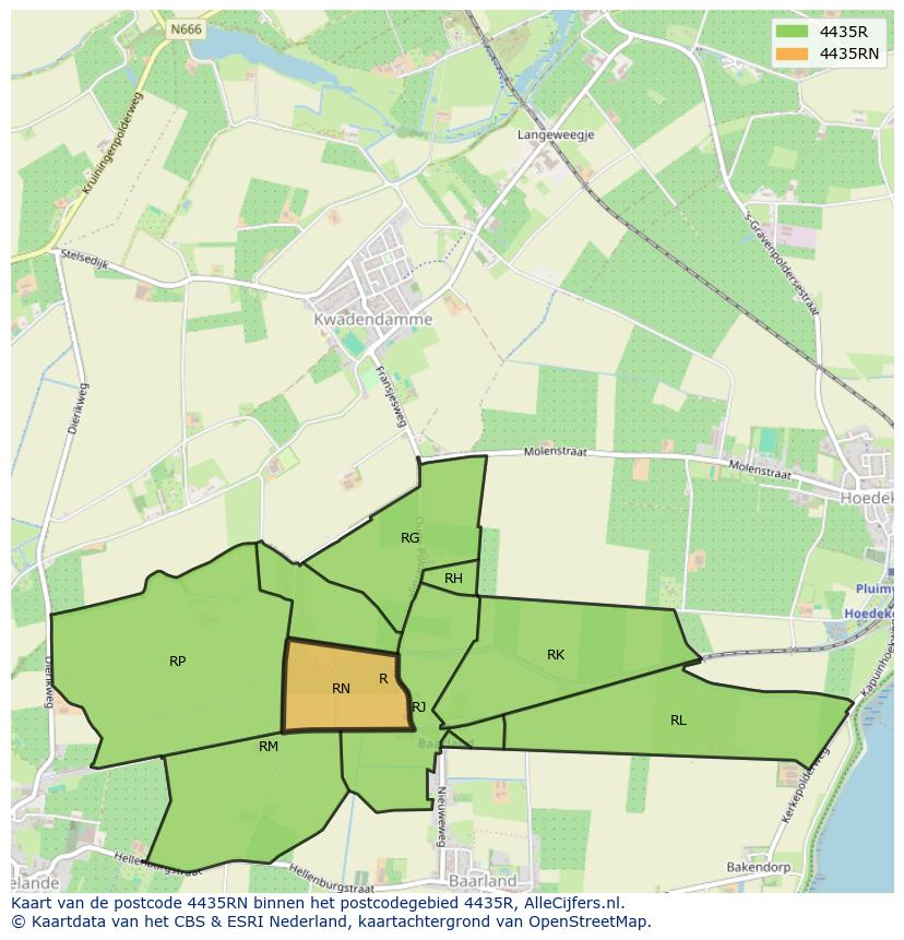 Afbeelding van het postcodegebied 4435 RN op de kaart.
