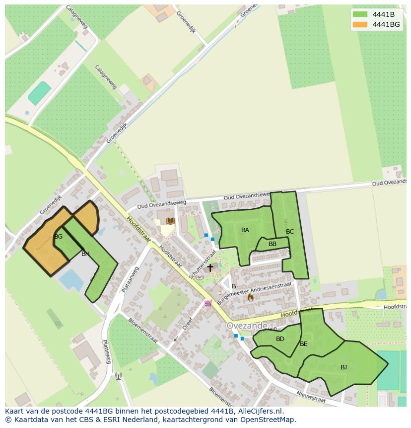 Afbeelding van het postcodegebied 4441 BG op de kaart.