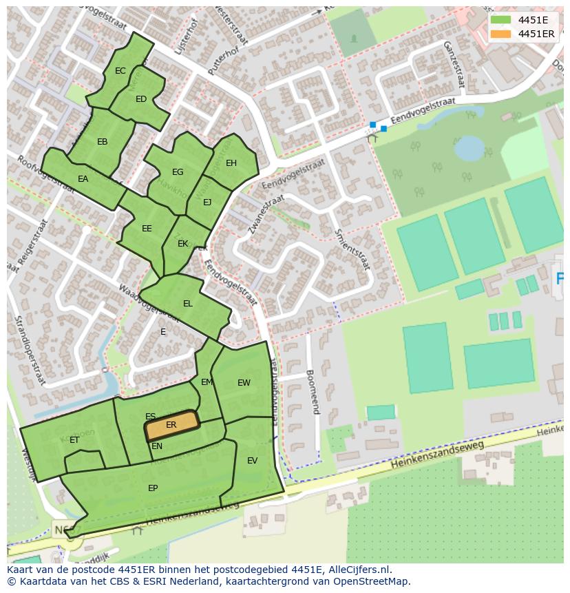 Afbeelding van het postcodegebied 4451 ER op de kaart.