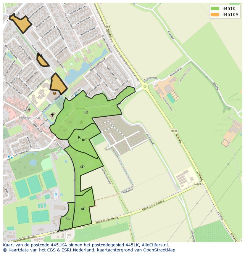 Afbeelding van het postcodegebied 4451 KA op de kaart.