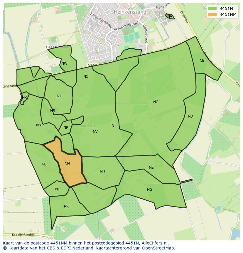 Afbeelding van het postcodegebied 4451 NM op de kaart.