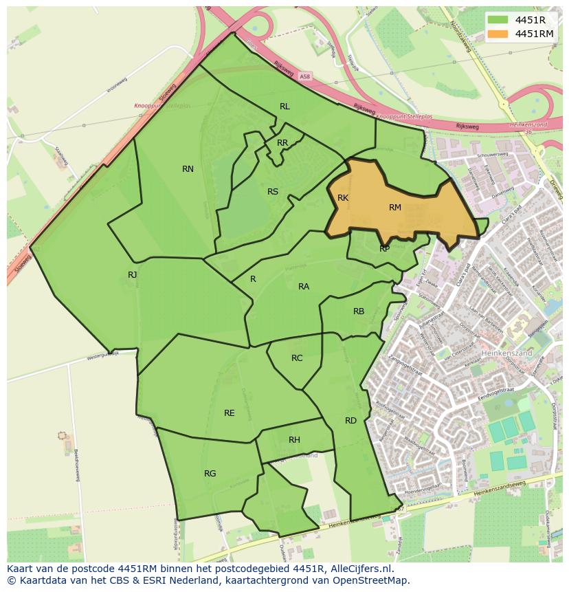 Afbeelding van het postcodegebied 4451 RM op de kaart.