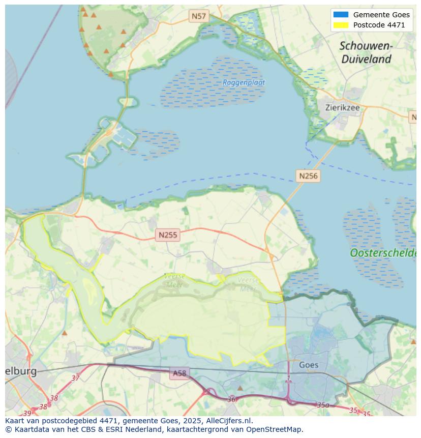 Afbeelding van het postcodegebied 4471 op de kaart.