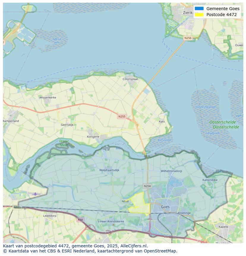 Afbeelding van het postcodegebied 4472 op de kaart.