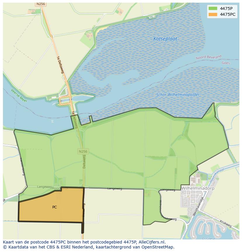 Afbeelding van het postcodegebied 4475 PC op de kaart.