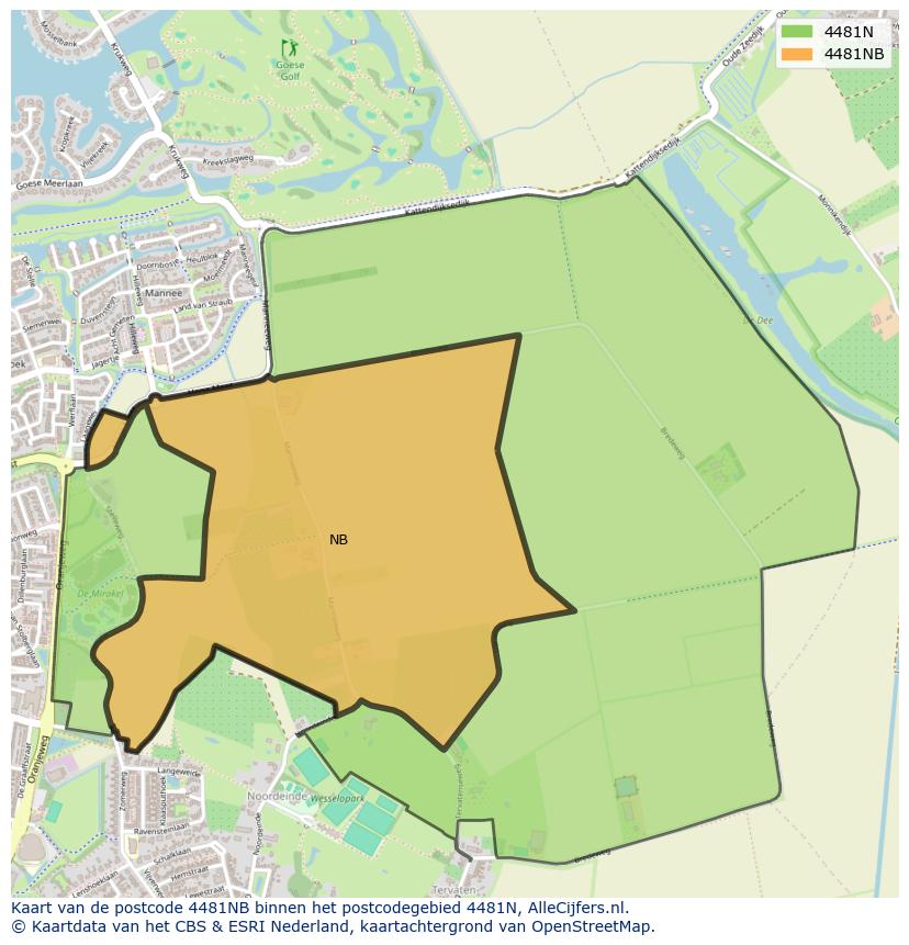 Afbeelding van het postcodegebied 4481 NB op de kaart.