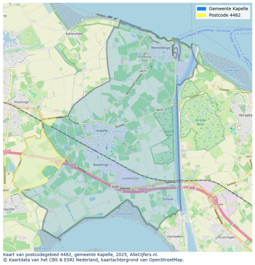 Afbeelding van het postcodegebied 4482 op de kaart.