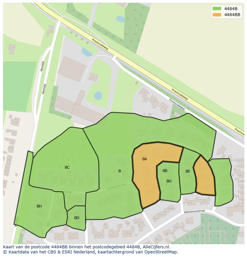 Afbeelding van het postcodegebied 4484 BB op de kaart.