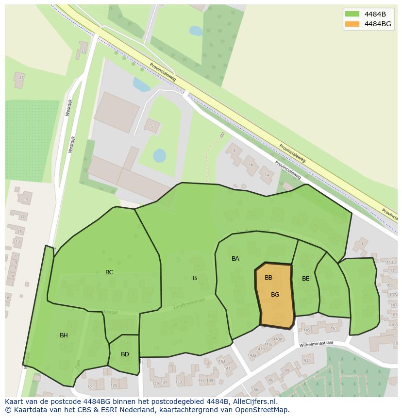 Afbeelding van het postcodegebied 4484 BG op de kaart.