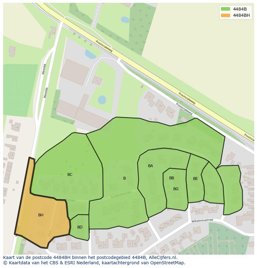 Afbeelding van het postcodegebied 4484 BH op de kaart.