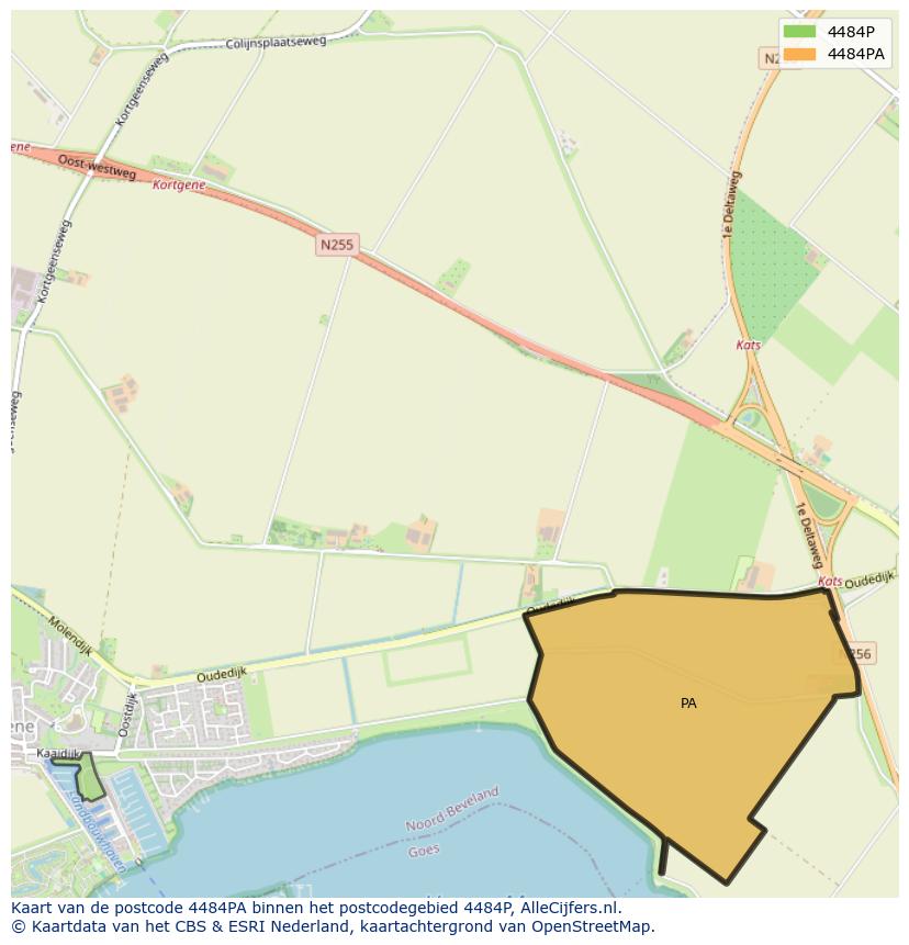 Afbeelding van het postcodegebied 4484 PA op de kaart.