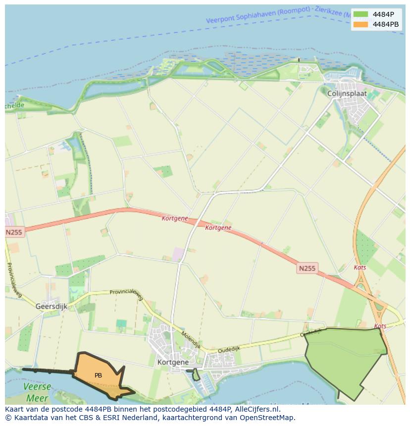 Afbeelding van het postcodegebied 4484 PB op de kaart.