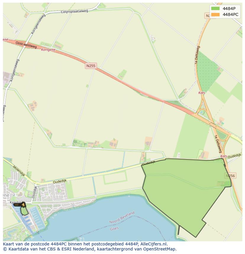 Afbeelding van het postcodegebied 4484 PC op de kaart.