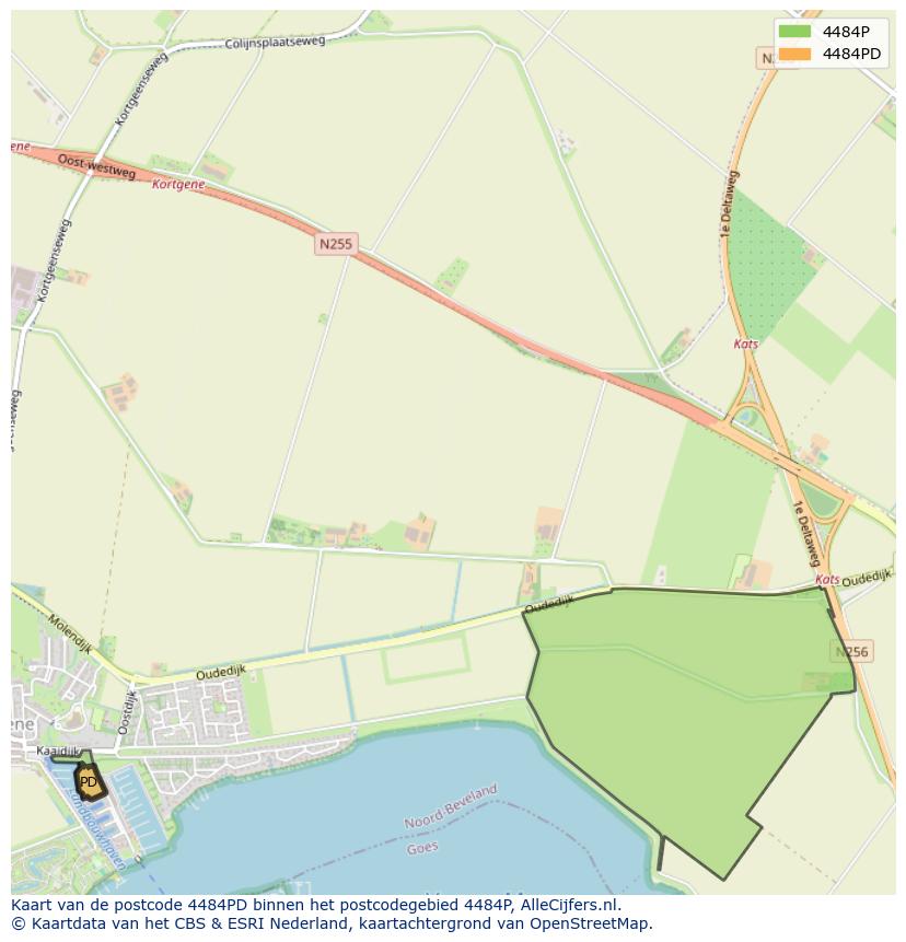 Afbeelding van het postcodegebied 4484 PD op de kaart.