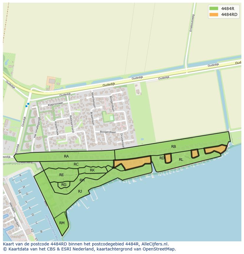 Afbeelding van het postcodegebied 4484 RD op de kaart.